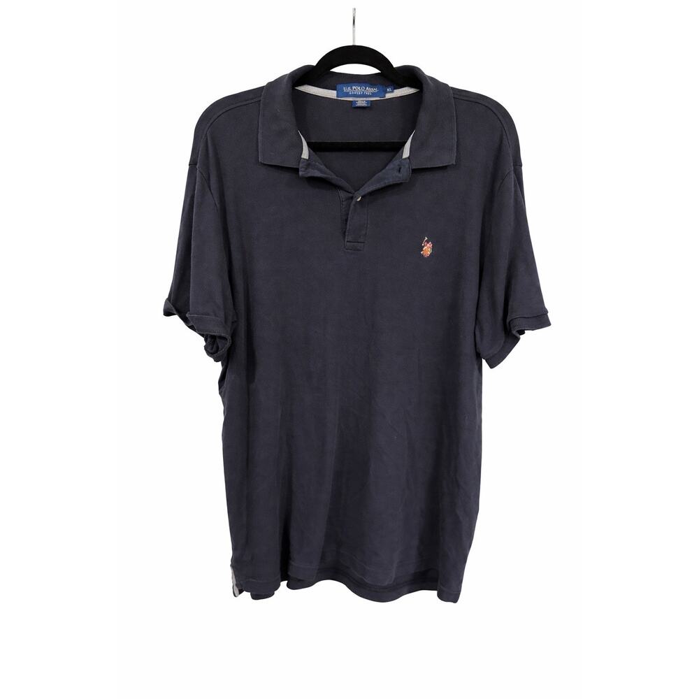 U.S. Polo Assn Mens XL Navy Luxury Feel Cotton Polo Embroidered Logo Preppy